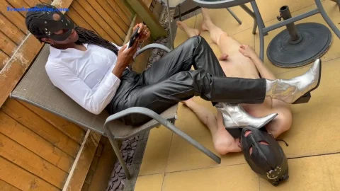 Ebony Goddess Nyx Human Bootrest Femdom Worship