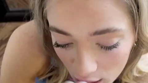 Amateur Autumn Gives Eager POV Blowjob