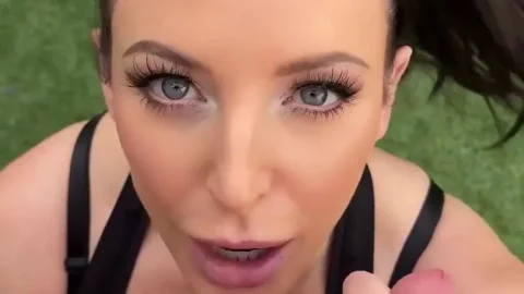 Angela White Performs Deep Throat Blowjob After Yoga